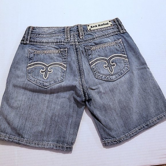 Rock Revival Blue Denim Shorts - Picture 3 of 4